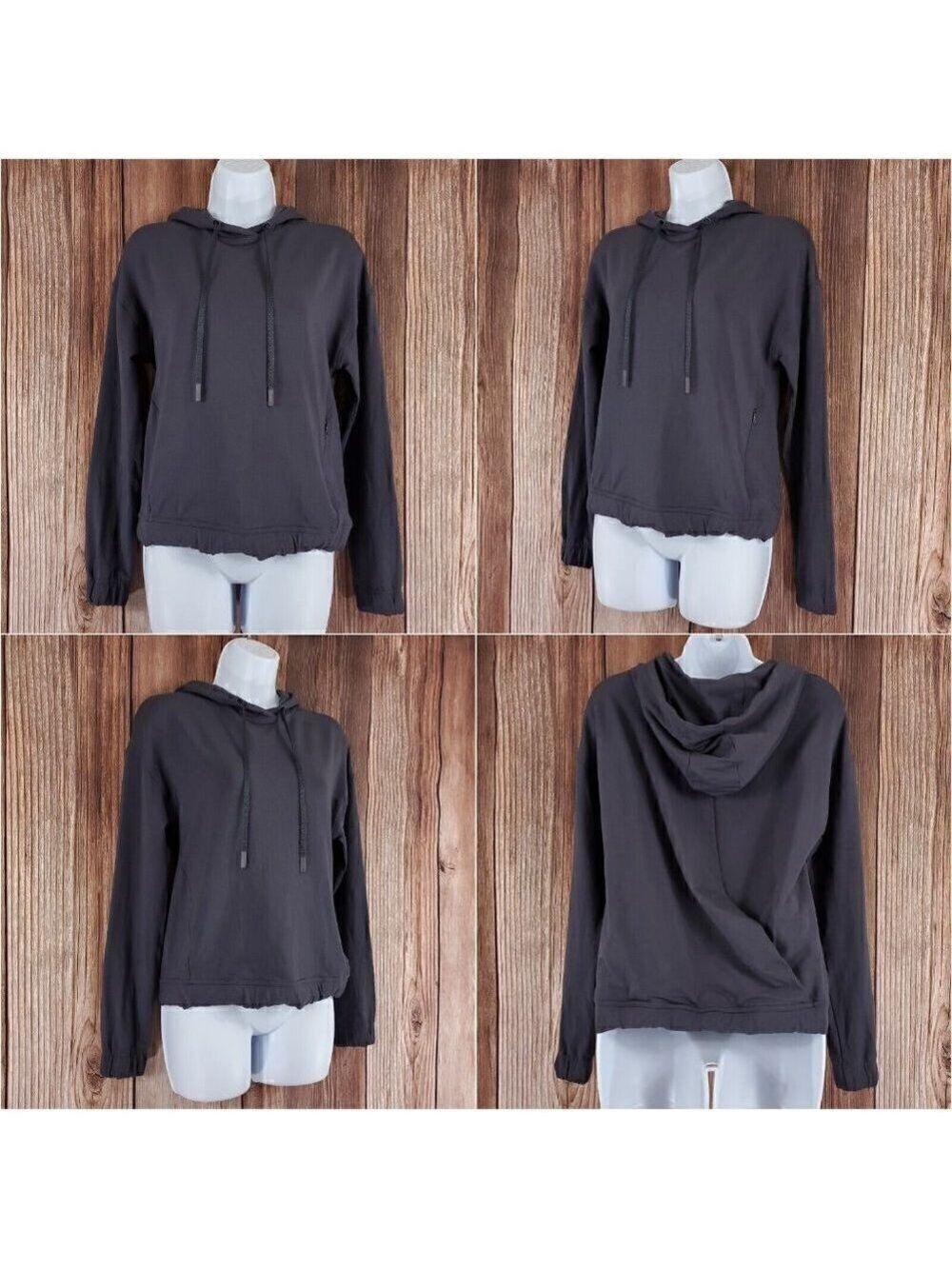 Lululemon Womens Size 4 Twisted & Tucked Pullover Dark Shadow Hooded W3AVHS